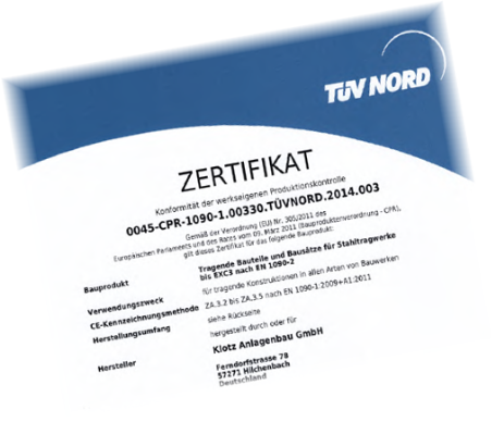 EN 1090-1 TÜV Zertifikat